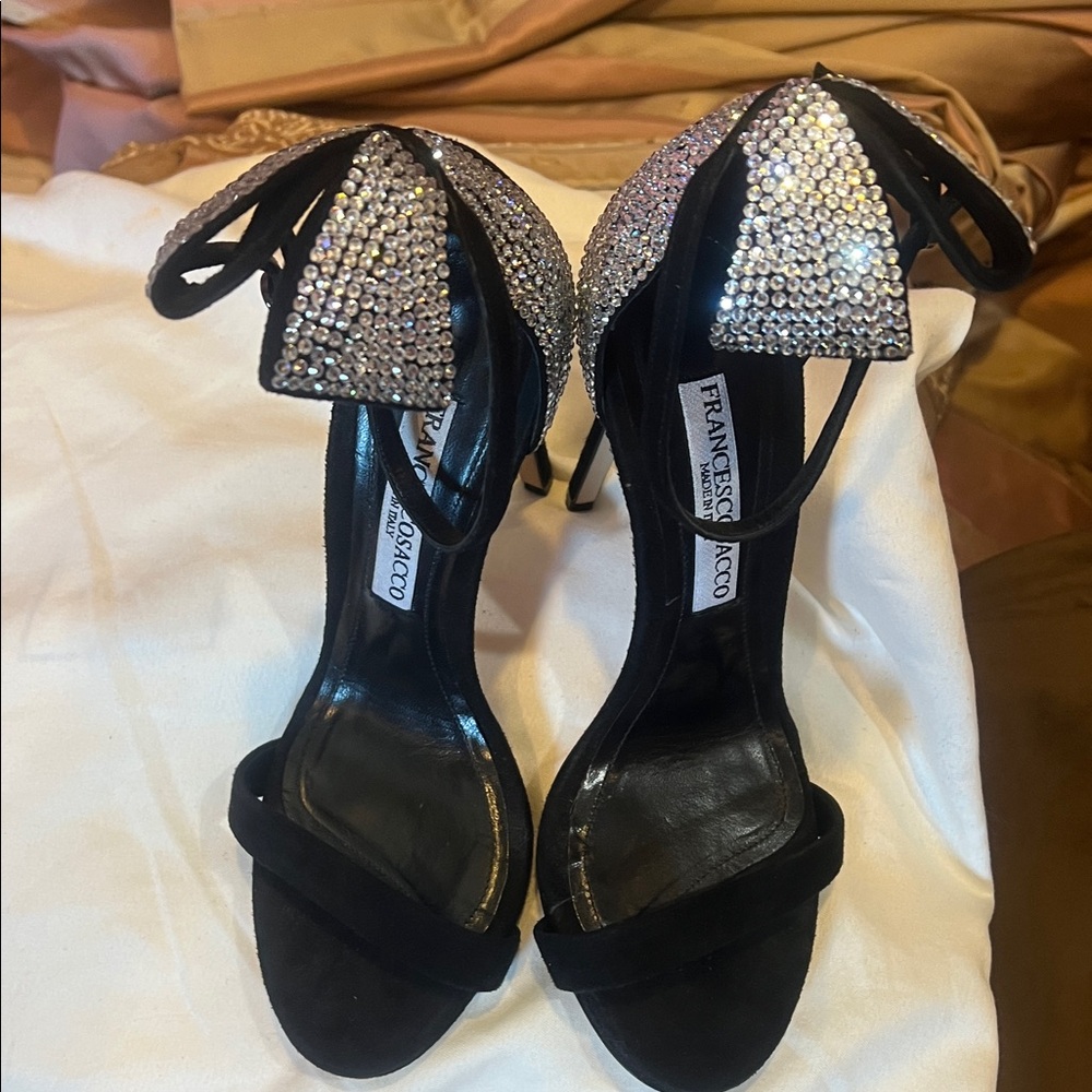 Chic Black and Silver Women's Sandals